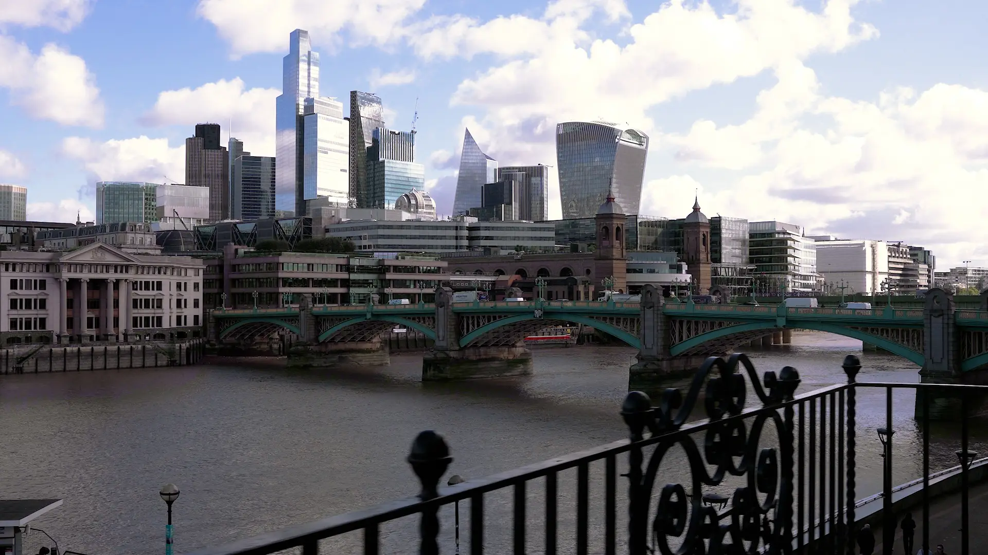 London Thames cityscape looking across to city