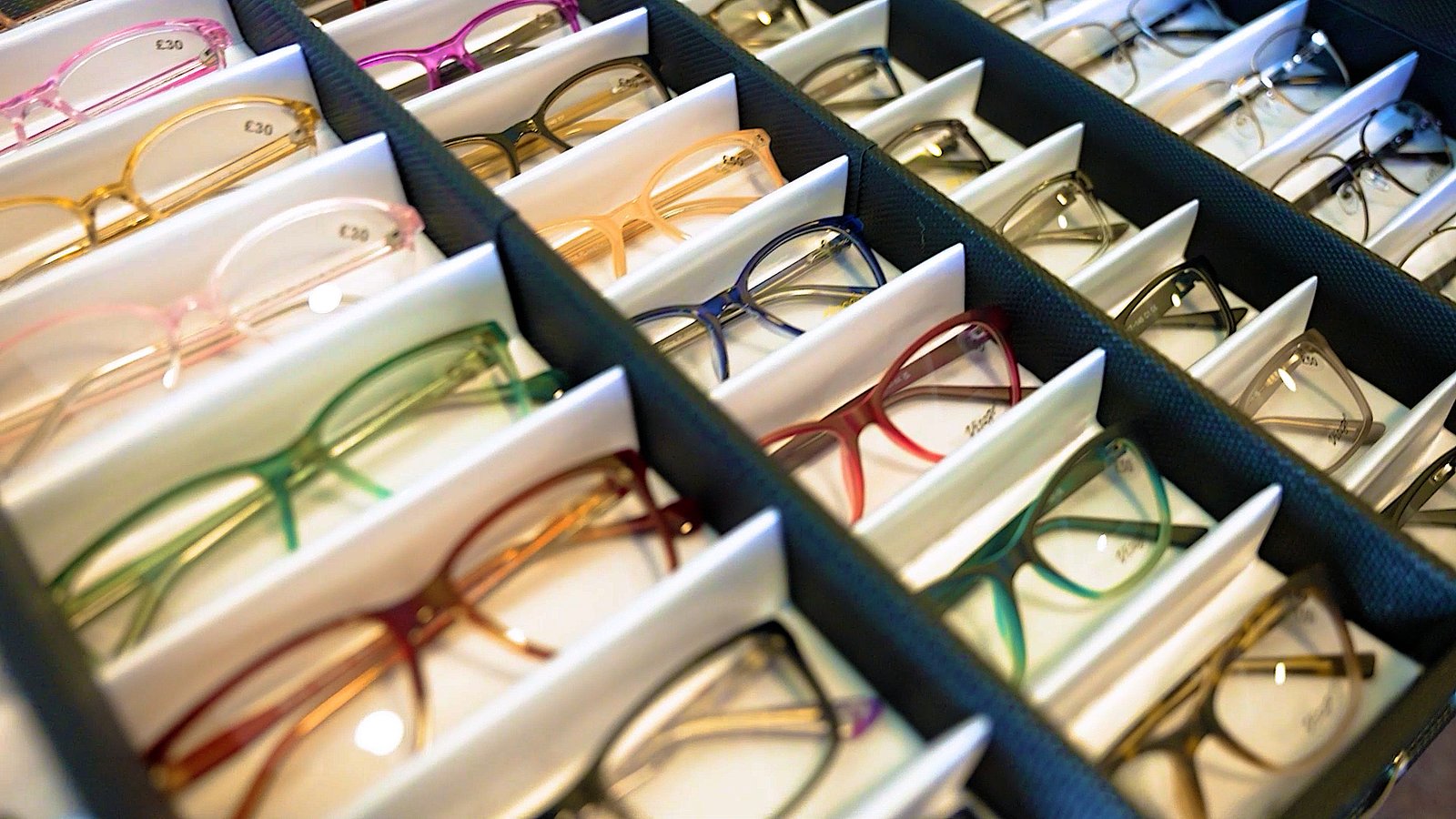 grid of eye glasses spectacles care suppliers